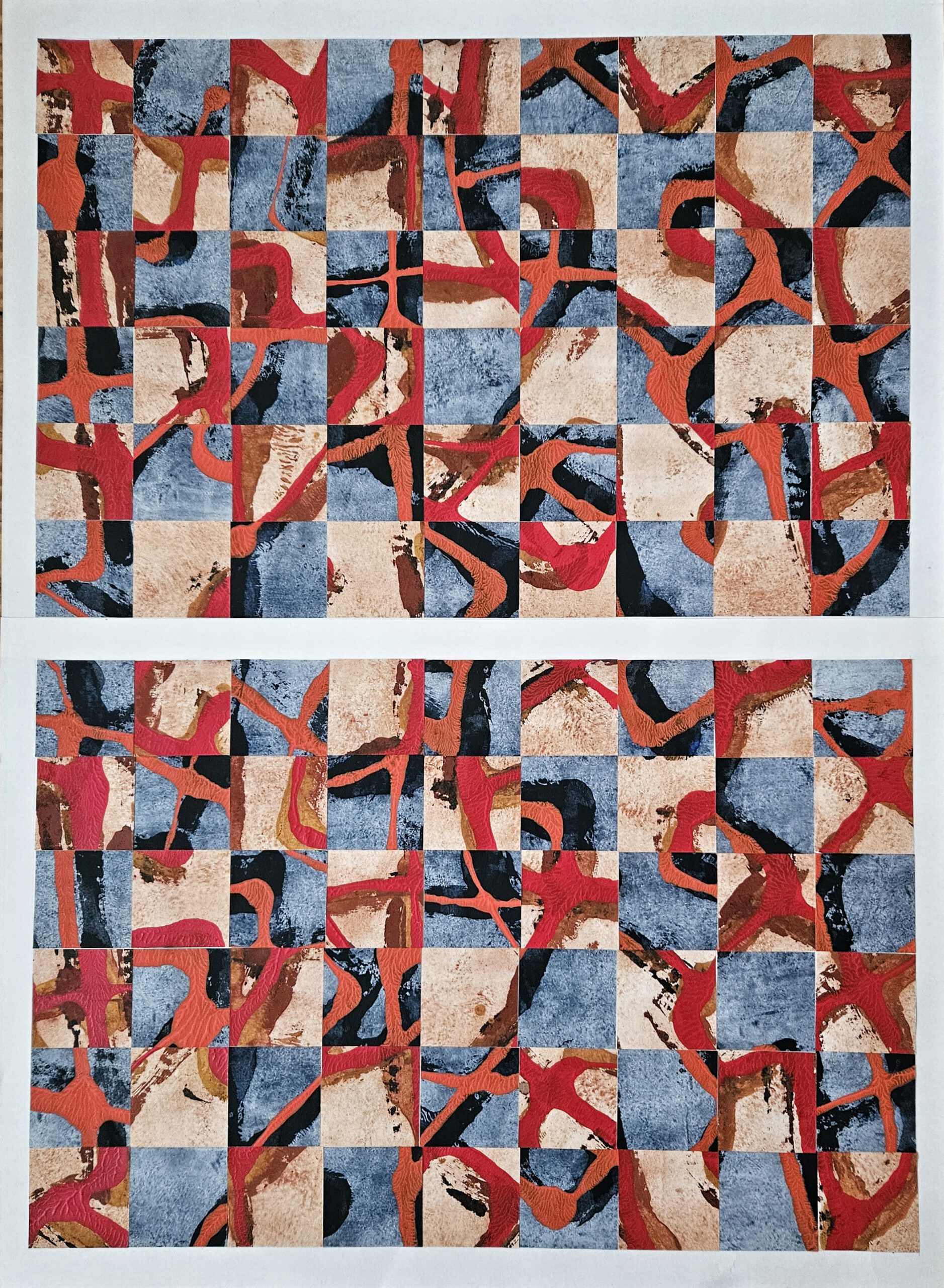Dancing steps, 2023, 61 x 84 cm, Acryl on paper collage
