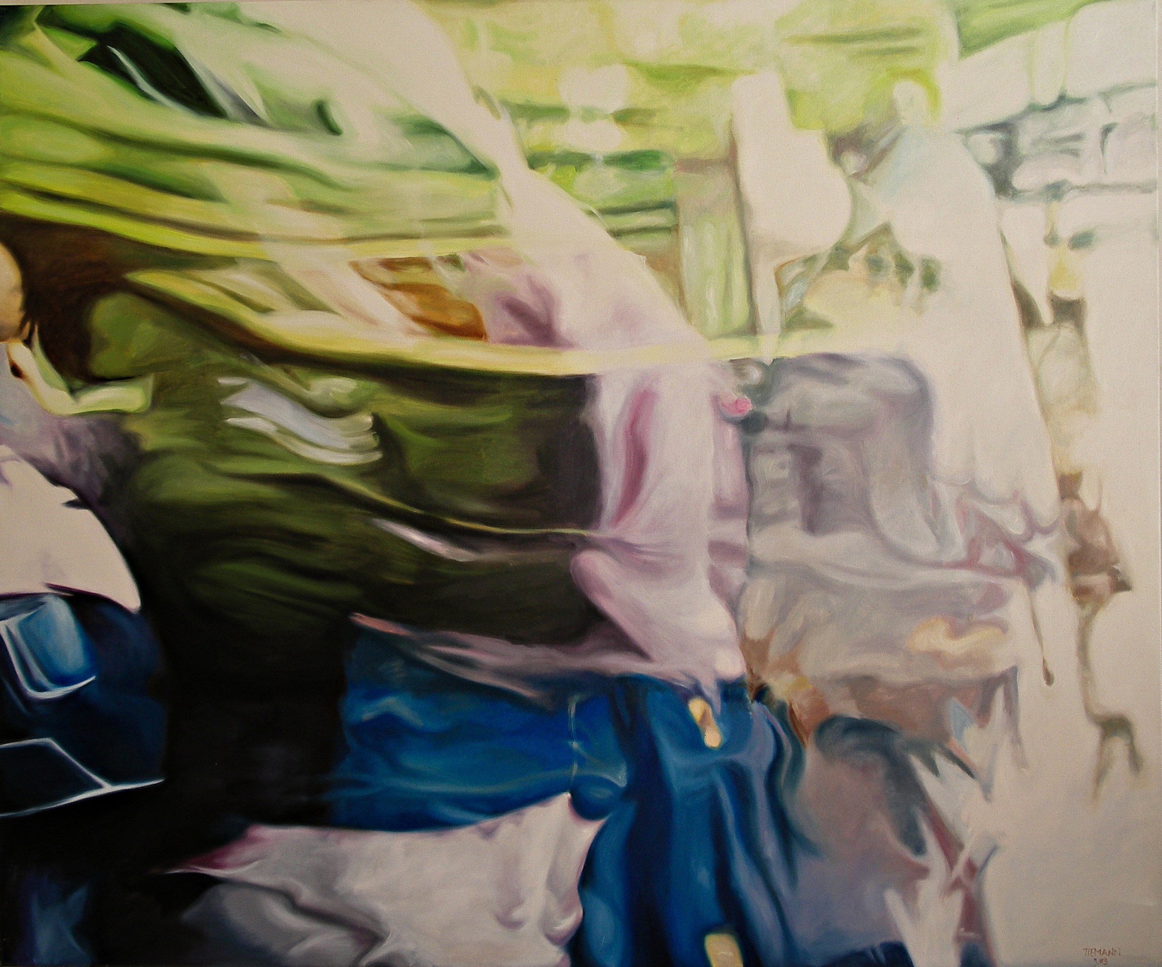 Blaue Promenade, 2003, 180 x 150 cm, Oil on Canvas