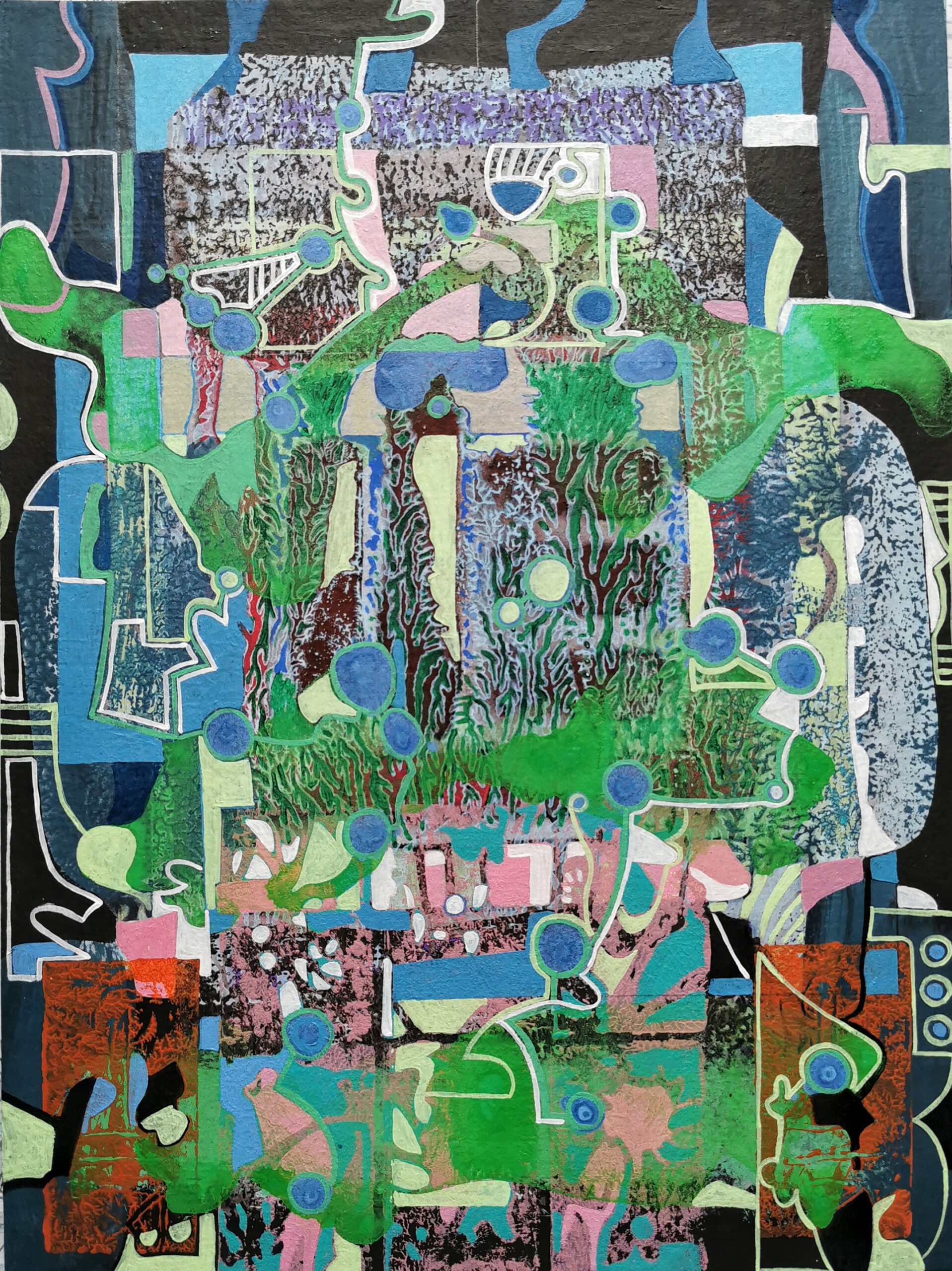 Ant colony, 2021, 24 x 32 cm, Acryl on Paper