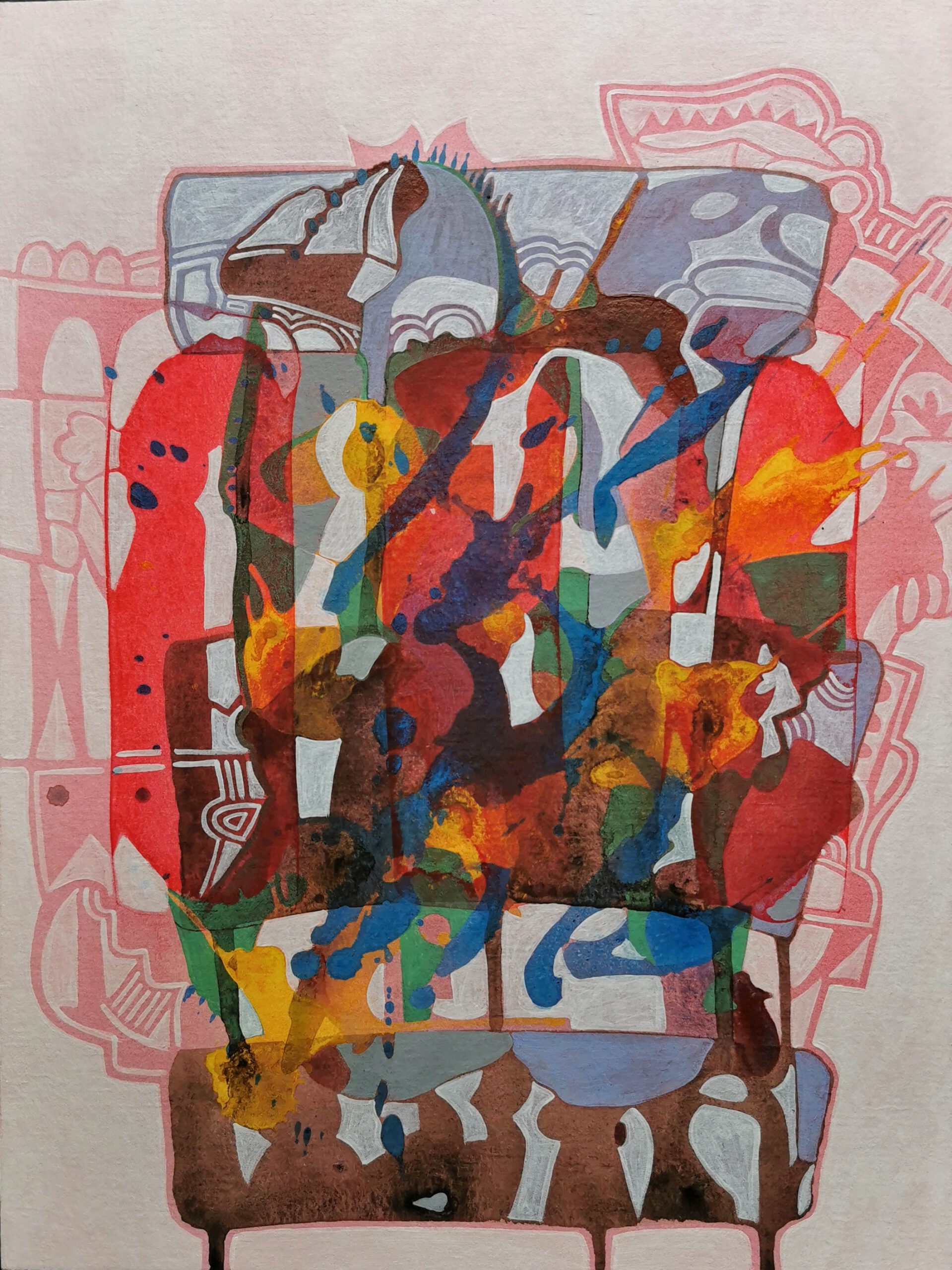 Prairie schooner, 2021, 24 x 32 cm, Acryl on Paper