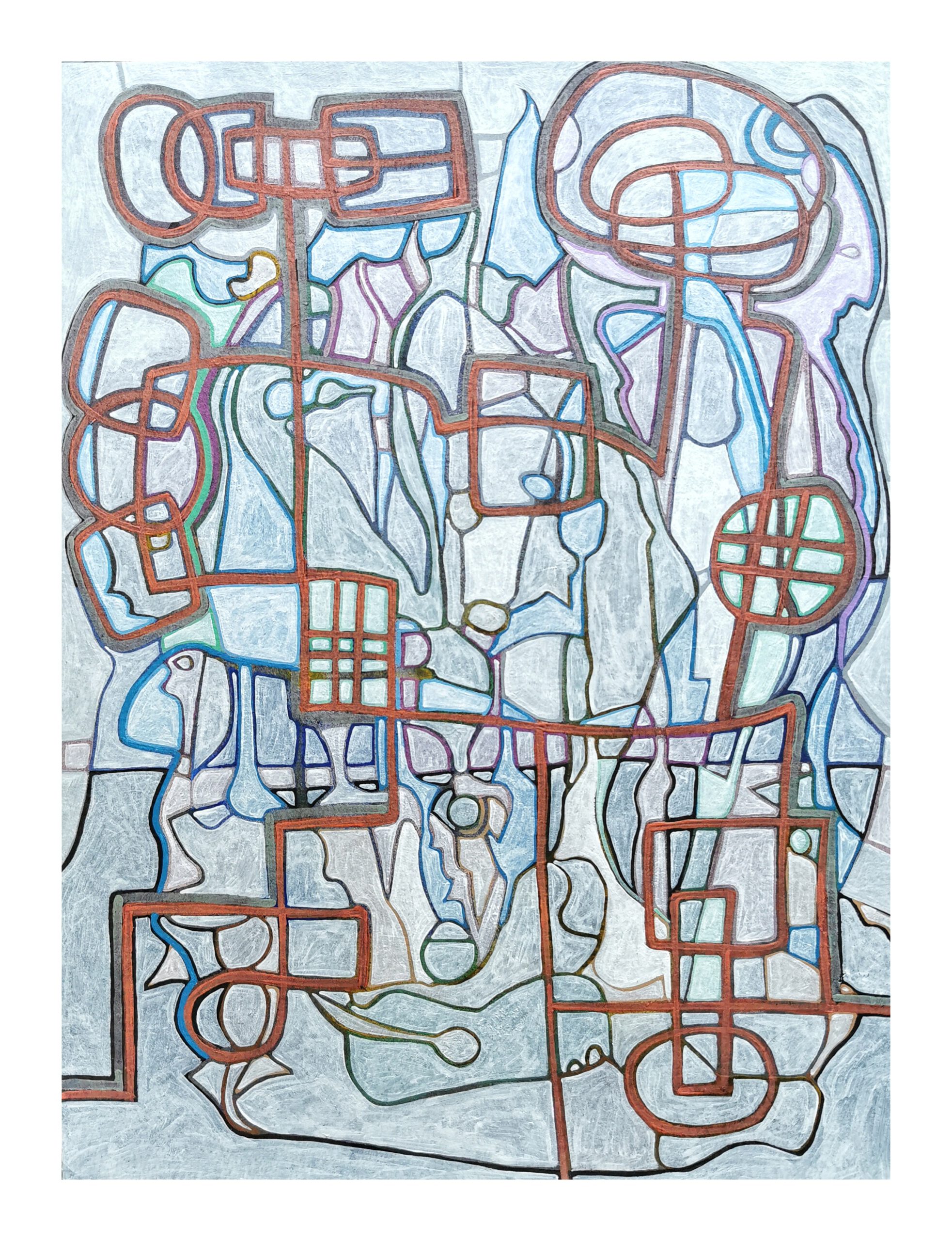 24 x 32 cm, acryl on paper, 2021, 24 x 32 cm, Acryl on paper
