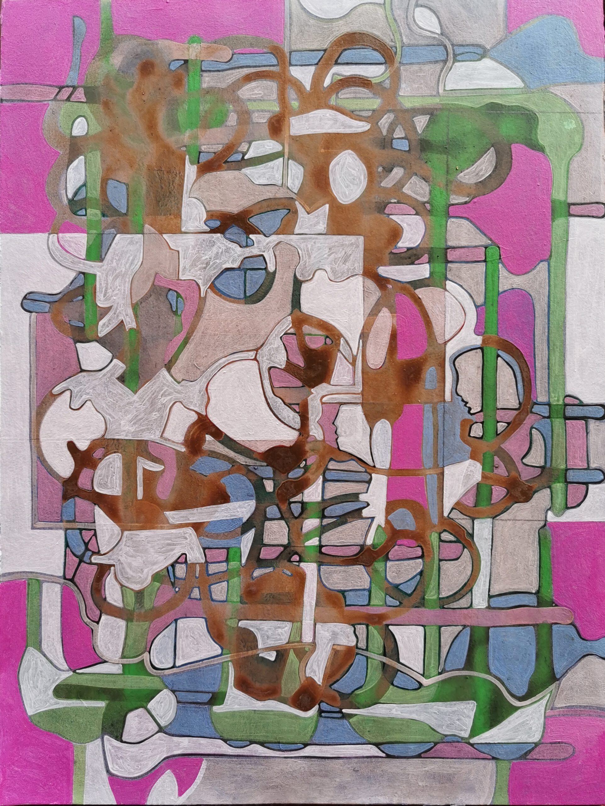 Move your head slowly, 2021, 24 x 32 cm, Acryl on Paper