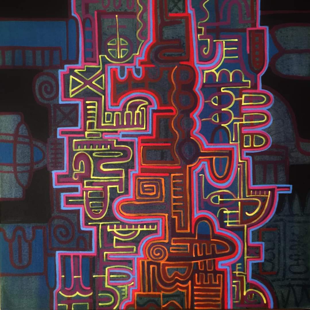 Metropolis at night, 2018, 50 x 50 cm, Acryl on Canvas