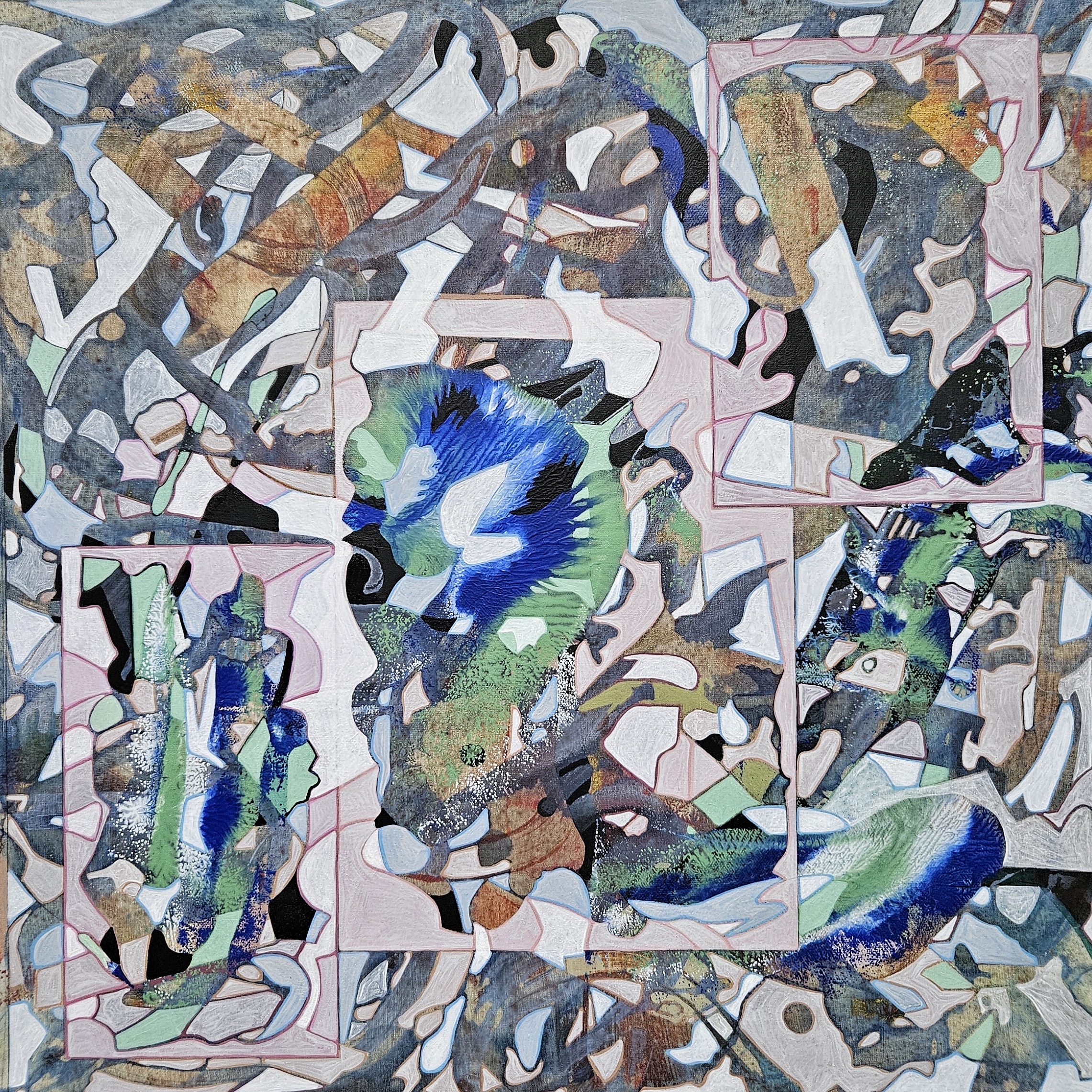 That remark was a dead giveaway, 2023, 50 x 50 cm, Acryl on Canvas