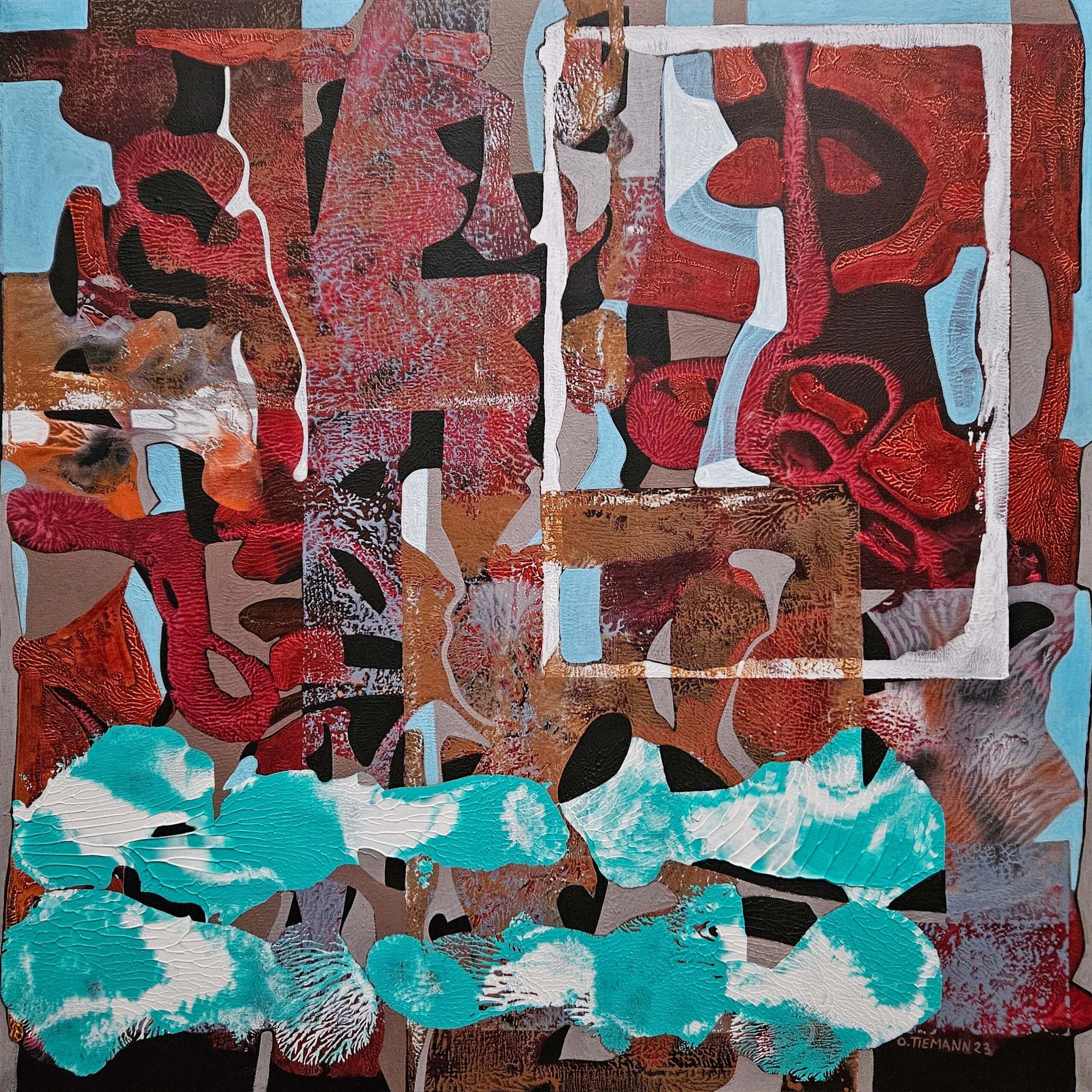 To drift pass, 2023, 50 x 50 cm, Acryl on Canvas