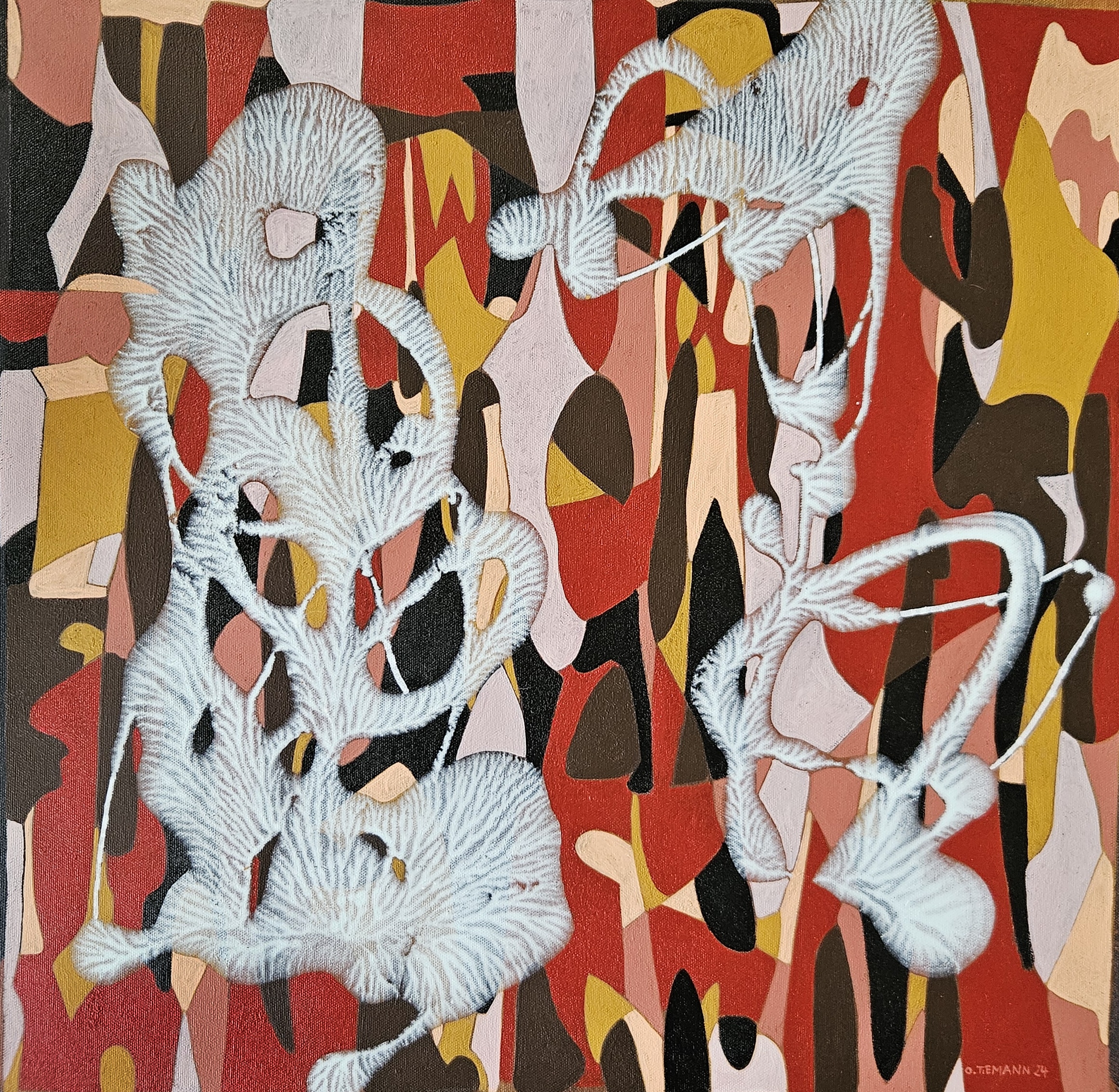 Unusual signals, 2024, 50 x 50 cm, Acryl on Canvas